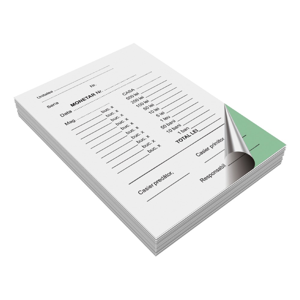 Monetar format A6, autocopiativ 2 exemplare - imagine 3